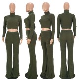 Long Sleeve Crop Top and Pants Set
