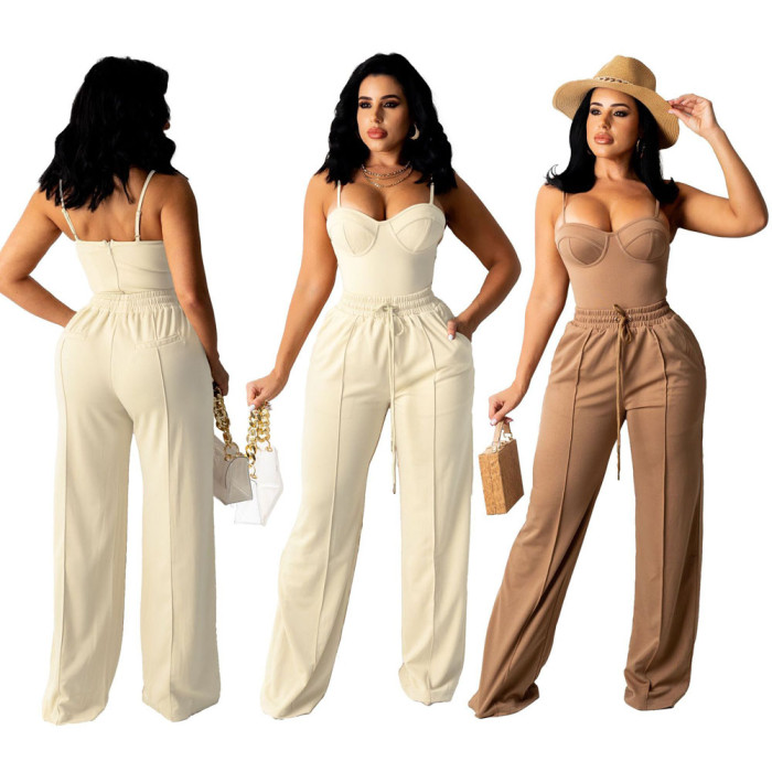 Camisole Wide Leg Pants Suit