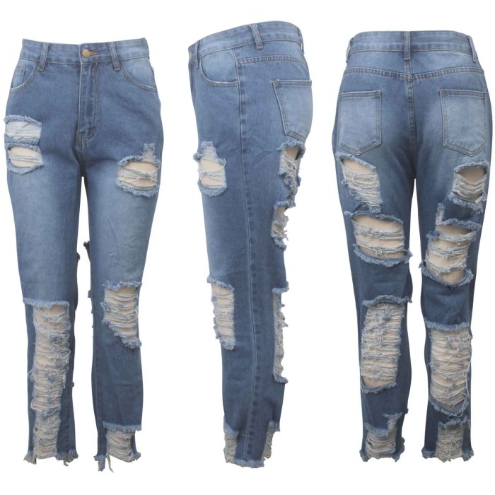 Washed Inelastic Straight Ribbed Jeans