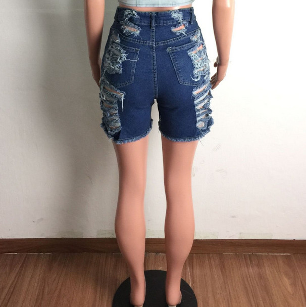 Extremely tattered in summer worn women's denim pants shorts jeans hot pants