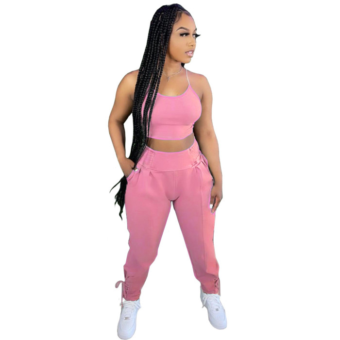 Fashion Casual Sling Sports Pants Suit