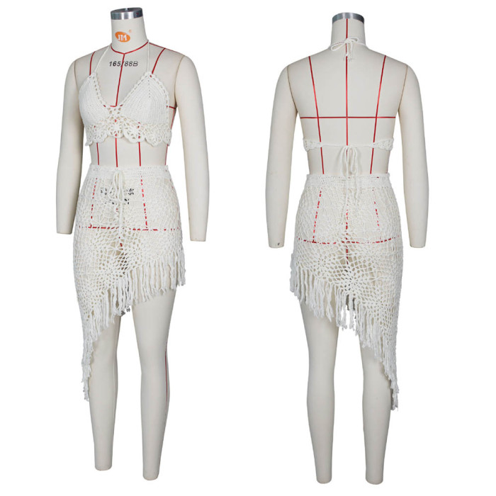Fringed Leisure Beach Coverall Set