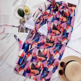 Summer 3PC Colorful Swimwear with Cover-Up Set
