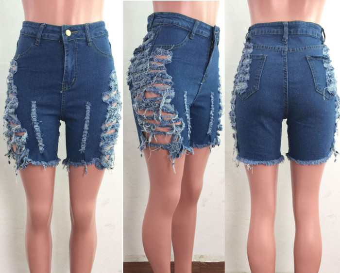 Ripped Middle Jeans For Women
