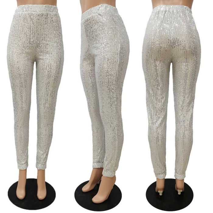 Women Sequined Casual Bottoming Pants