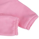 Three-piece Suit With Fleece Drawstring Hoodie Vest and Jogging Pants