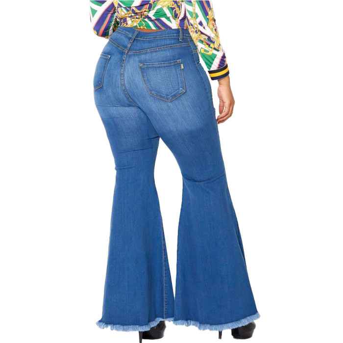 Oversized women's flared pants jeans