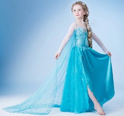 LE8801 Long-sleeved lace snowflake mopping cloak double princess dress