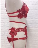 Red Sissy Floral Erotic Lingerie Set Bridal Honeymoon Lingerie