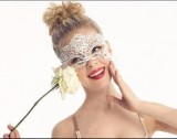 LE3327-2 Halloween Masquerade Party white Lace Mask