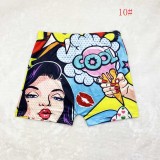 Graphic Print Shorts Yoga Pants
