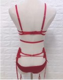 Red Sissy Floral Erotic Lingerie Set Bridal Honeymoon Lingerie