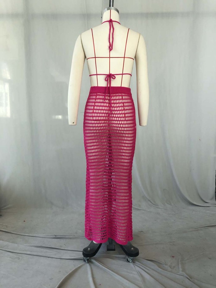 Sexy Crochet Bra and Long Skirt