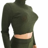 Long Sleeve Crop Top and Pants Set