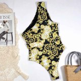 Women's Mature printing one-shoulder Swimwear