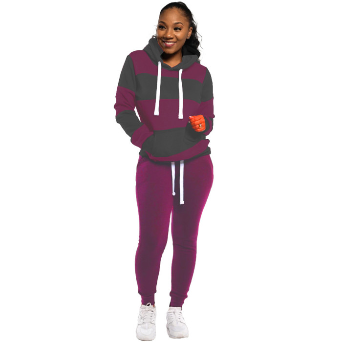 Fashion Casual Sports Hooded Sweater Suit