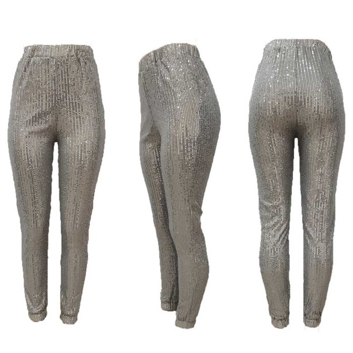 Women Sequined Casual Bottoming Pants