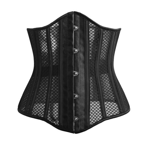 Black Mesh Breathable Underbust Corset LE1015-1