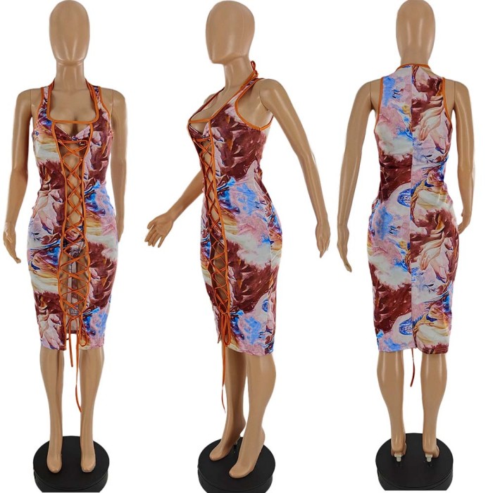 Three-piece Floral Bikini Tie Blouse