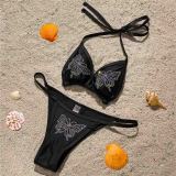 Sexy Butterfly Rhinestone Bikini Swimsuit