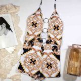 Women's Deep V-Neck One-Piece Swimsuit