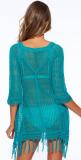 Black Hollow Crochet Backless Beach Dress LE7725-1