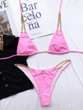 matal chain 2 piece bikini swimsuit