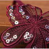 Butterfly Embroidery Open Mesh Thong