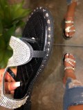 outdoor diamond flat slippers