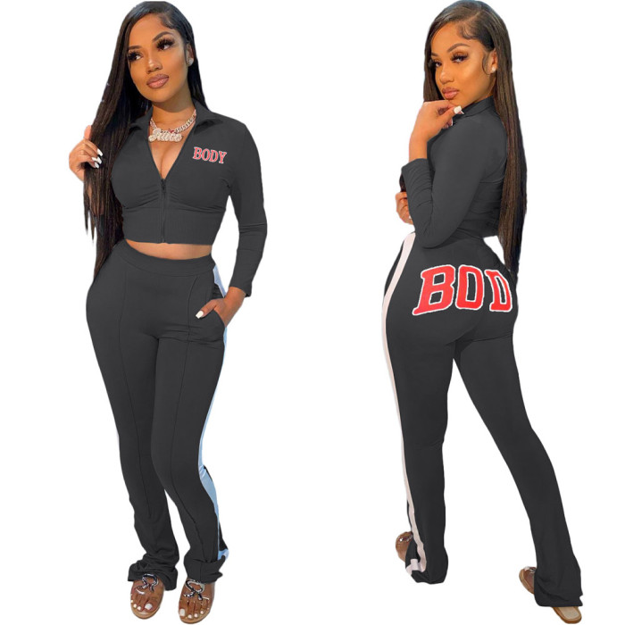 Leisure Sports Body Printing Two-piece Suit