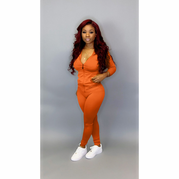 solid color two piece sport sets womens clothing two piece