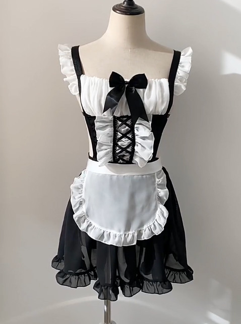 Sexy Mesh Maid Suit