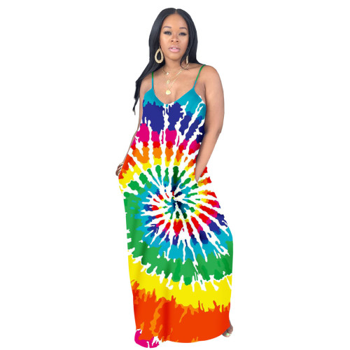 Colorful Loose Casual Long Dress