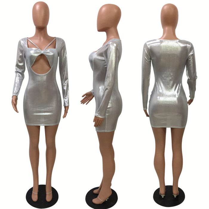 Long Sleeve Sexy Cocktail Mini Dress Womens Clothing