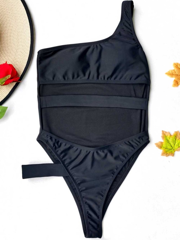 high out one piece swimwear