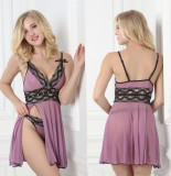 LE2440 MAD ABOUT MAUVE BABYDOLL AND G-STRING