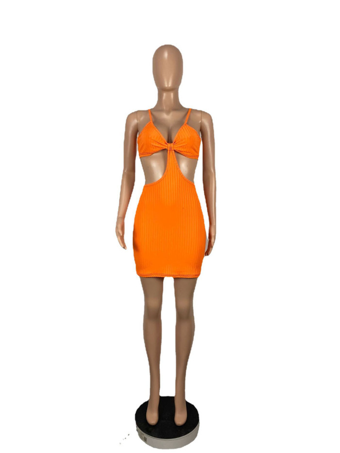 cut out sexy hollow out mini dress
