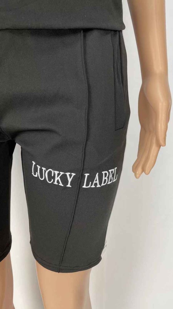 lucky label 2 piece short tracksuit set