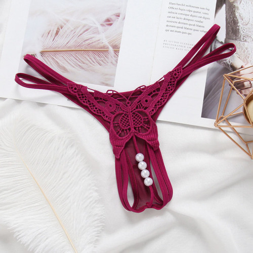 Butterfly Beaded Open Crotch G-string