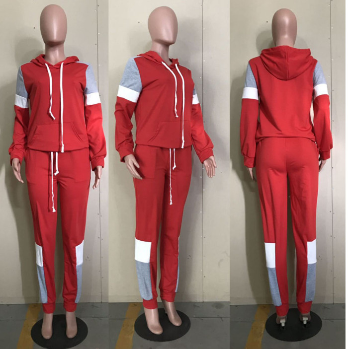 Fashion Leisure Motion Hooded Wholesale Women's Clothing Two pieces Sets Sportswear