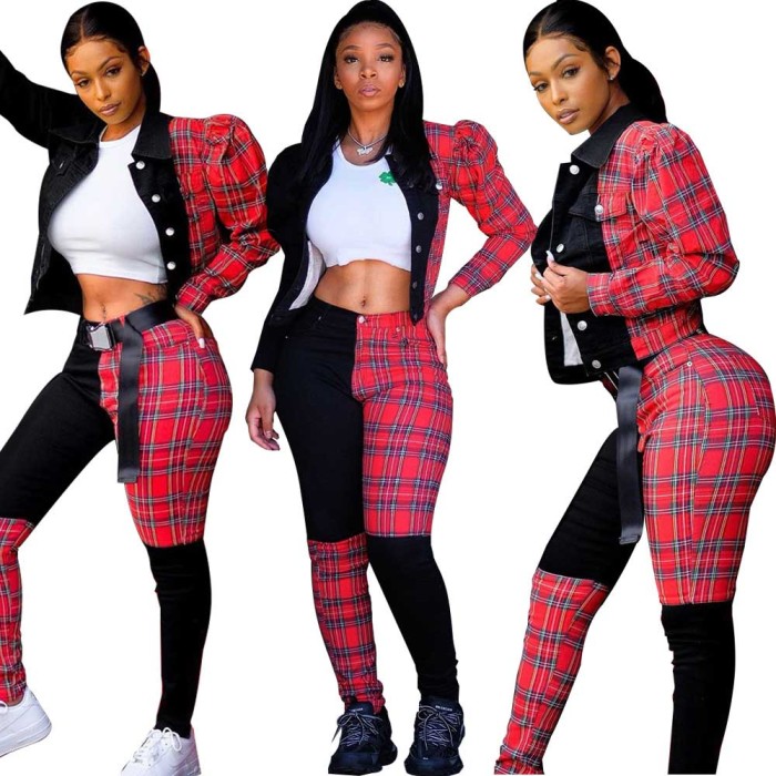 Plaid Pattern Two-piece Suit