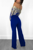 Lace Upper Sexy Chic Jumpsuit with Off Shoulder