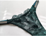 Shiny Rhinestone Lace T-pants