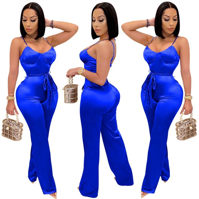 Sexy Straight Trousers Casual Jumpsuit