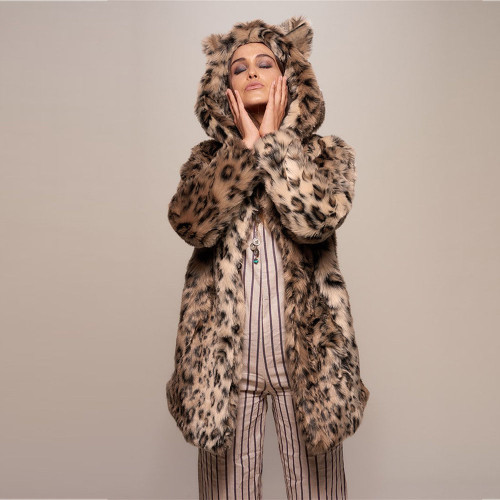 Leopard Plush women's winter jacket