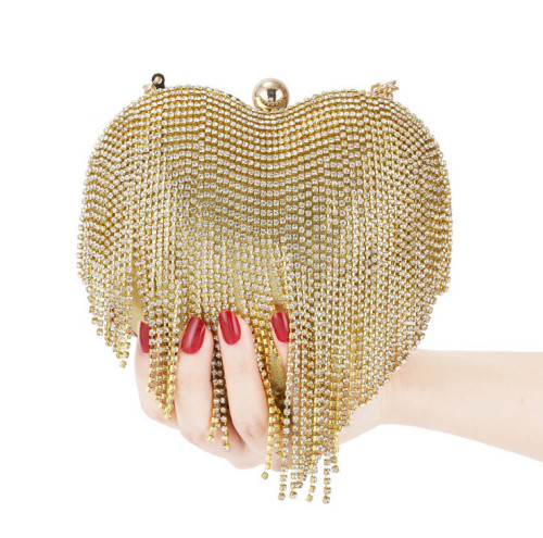Women's Diamond Tassel Heart-shaped Handbag