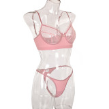 Lace Mesh Eyelashes Lace sling Bralette Set