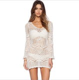 Hollow Crochet Backless Beach Dress LE7724