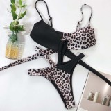 Leopard Two Piece Cross Swimwear