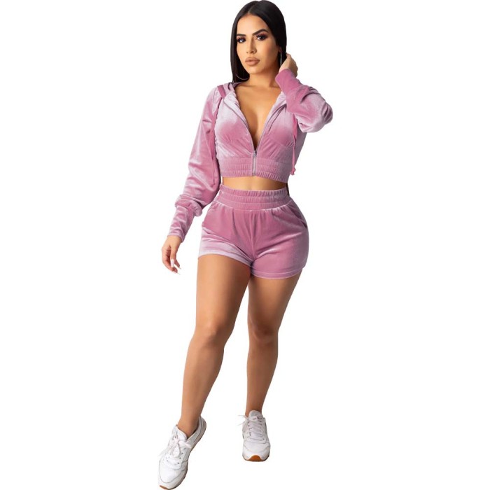 Summer casual hooded shorts Two piece set